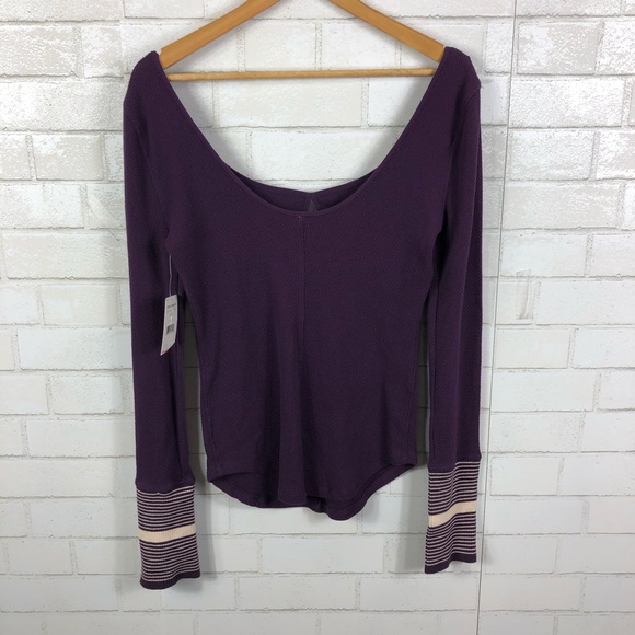 NEW Free People Mod Stripe Cuff Tee - Picture 5 of 8